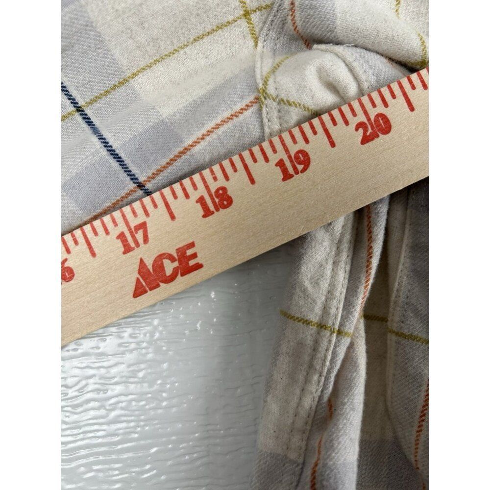 Everlane Shirt Womens 00 Button Up Cotton Yellow Beige Gray Plaid flannel - Picture 16 of 16